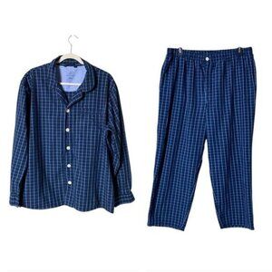 Lands End Mens Plaid Pajamas Size XL‎ Button Up Cabincore Grandpa Dad Lou…